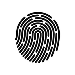 Fingerprint icon on transparent background. Fingerprint identification, scanning and protection. Stylish fingerprint web icon design