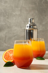 Orange cocktail, concept of fresh delicious summer citrus cocktail