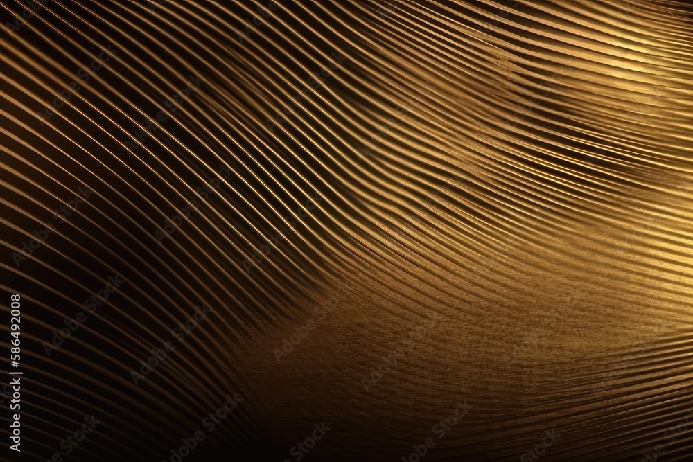 Canvas Prints gold wavy lines on a textured background. Generative AI