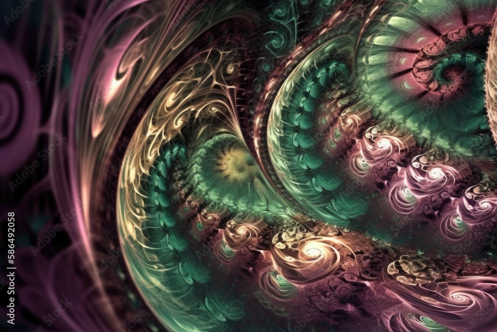 Fototapete mesmerizing spiral design created using computer graphics. Generative AI