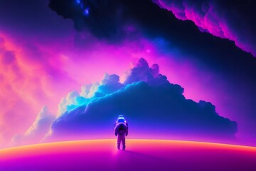Obraz premium Peaceful Galaxy Astronaut. Generative AI. 