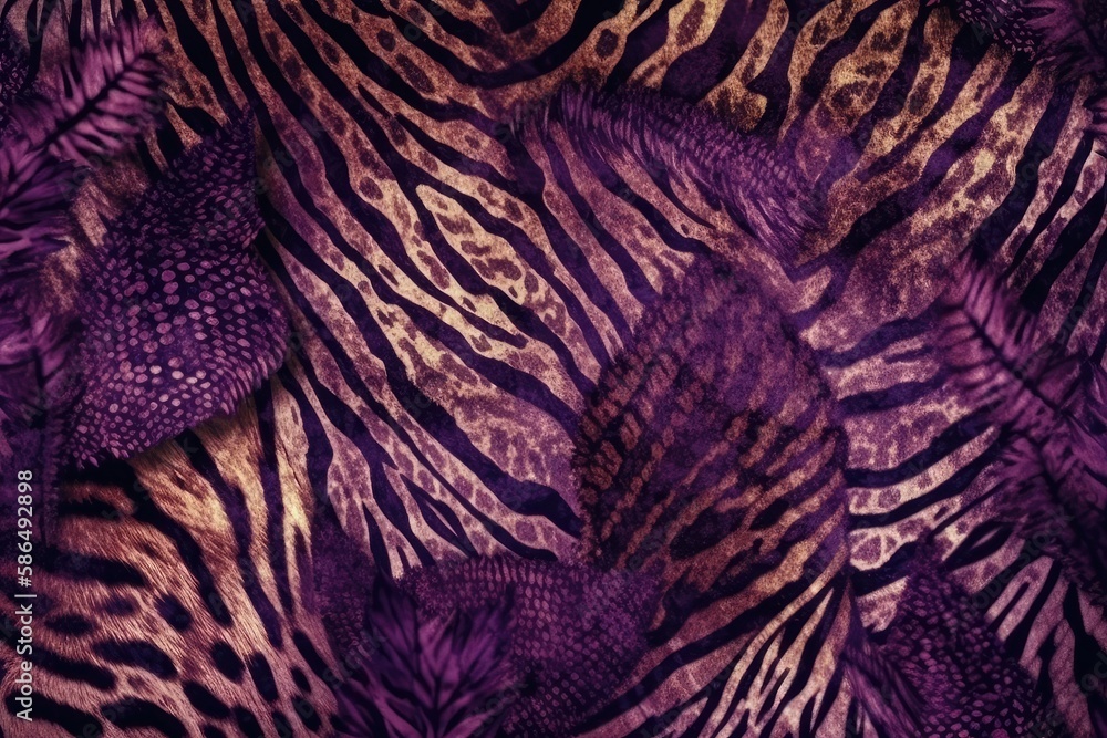 Poster detailed close-up view of a zebra print fabric texture. generative ai