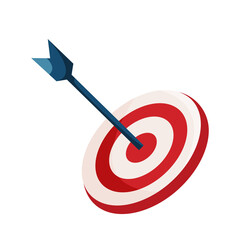 Archery target. Goal achieve concept