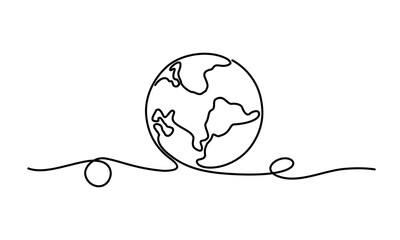 illustration of an earth line art style. vector eps 10