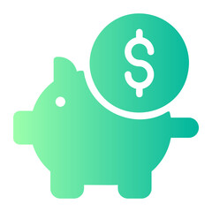 piggy bank gradient icon