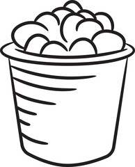 Popcorn Bucket Hand Drawn Illustration