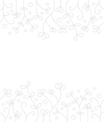 Białe minimalistyczne tło ramka narysowane kwiatki © Monika Janiak-Klicha