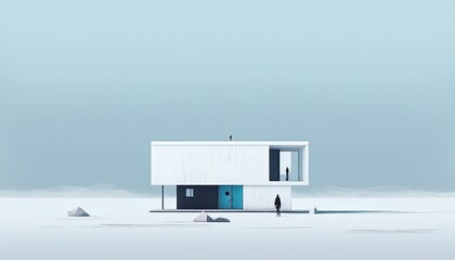 Surreal Minimalist Architecture in a World of Contrasts AI Generated
