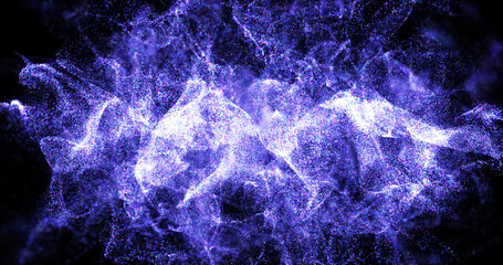 Abstract blue energy waves futuristic hi-tech glowing particles background