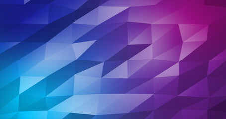 Obraz premium Abstract moving triangles blue purple low poly digital futuristic. Abstract background