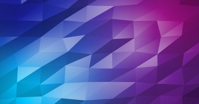Abstract moving triangles blue purple low poly digital futuristic. Abstract background