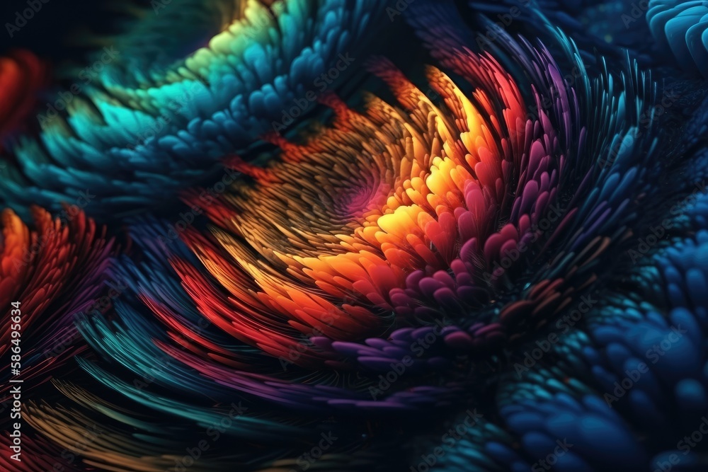 Poster vibrant and intricate pattern in close-up view. generative ai