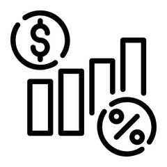 interest rate line icon