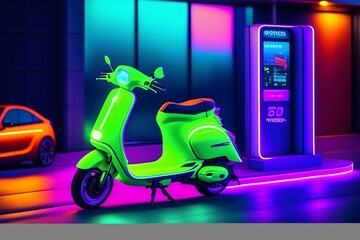  "Neon-Lit Ride Through The City". Generative AI. 