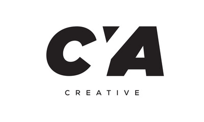 CYA letters negative space logo design. creative typography monogram vector