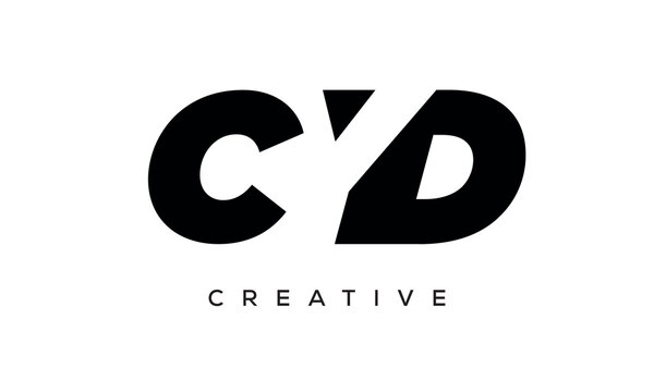 CYD letters negative space logo design. creative typography monogram vector
