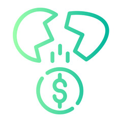 broken egg gradient icon