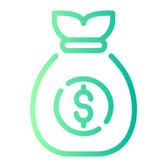 money bag gradient icon