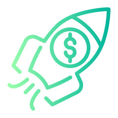 rocket launch gradient icon