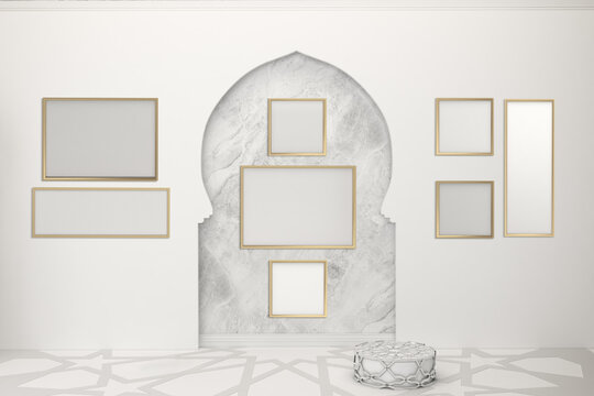 Arabic Frames With Wall In White Background