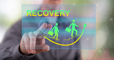 Man touching a recovery concept