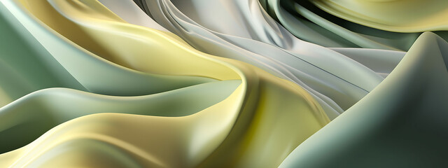 Abstract swirls in soft green and yellow hues evoke a tranquil and organic aesthetic for peaceful designs.