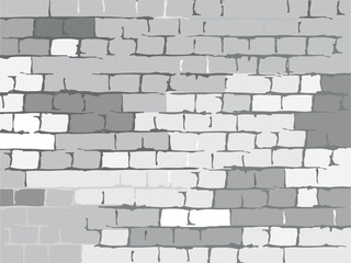 Old wall vector background in gray tones. Brick wall.