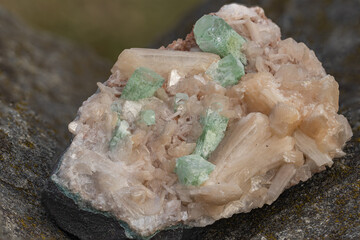 mineral specimen of apophyllite and stilbite