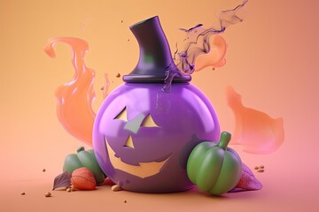 3d potion halloween theme. Generative Ai