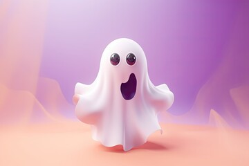 Cute ghost halloween theme. Generative Ai