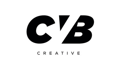 CVB letters negative space logo design. creative typography monogram vector