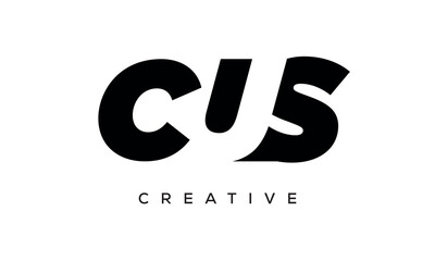 CUS letters negative space logo design. creative typography monogram vector