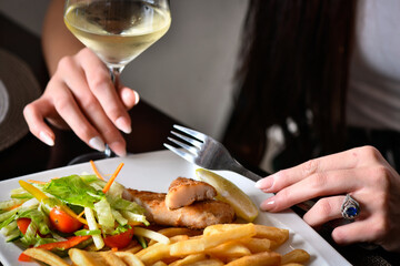 person eating a meal