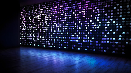 wall background with lights, futuristic lights, generative AI, low angle wall with lights, party floor futuristic