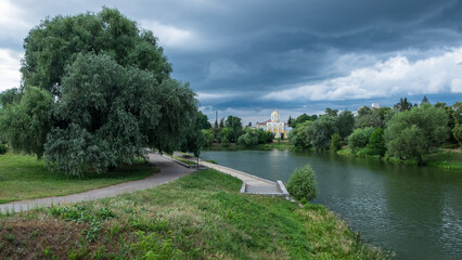 Fototapeta na wymiar ukraine landscape with river