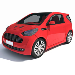 Car 3D rendering on white background