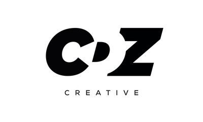 CDZ letters negative space logo design. creative typography monogram vector