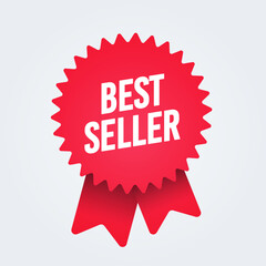 Simple Badge With Ribbon And Text Bestseller