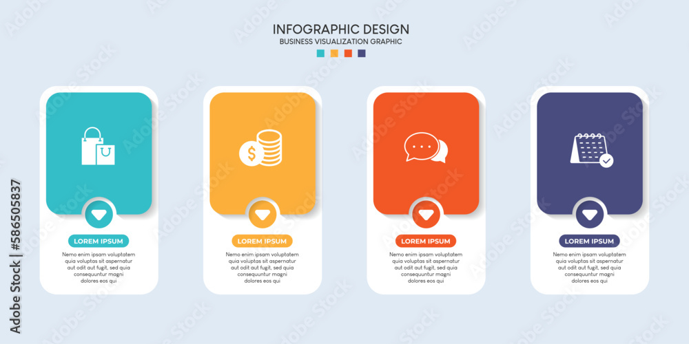 Poster steps business data visualization timeline process infographic template design with icons