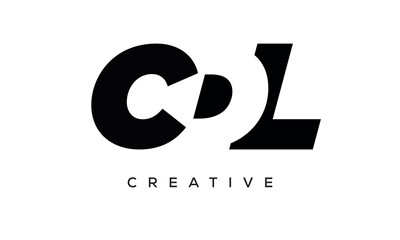 CDL letters negative space logo design. creative typography monogram vector