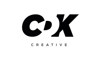 CDK letters negative space logo design. creative typography monogram vector