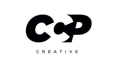 CCP letters negative space logo design. creative typography monogram vector