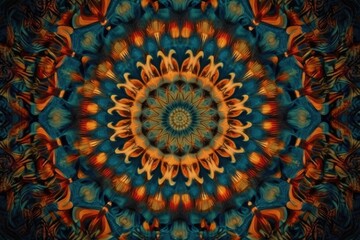 vibrant kaleidoscope design featuring a colorful flower. Generative AI