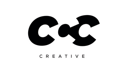 CCC letters negative space logo design. creative typography monogram vector