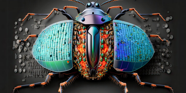 A computer bug found in the code - Generative AI