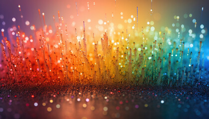 Fototapeta na wymiar Explosion of multicolored water droplets spreading everywhere. Abstract background. Generative AI