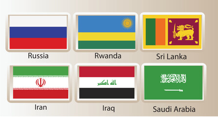 set of flags of the world