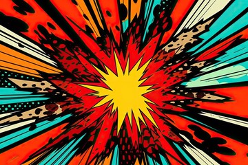 Fototapeta premium vibrant starburst against a colorful backdrop. Generative AI