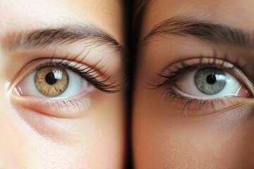 Two Different Color Eyes Next to Eachother - Two Faces 