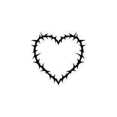 vector illustration of heart shaped thorns
